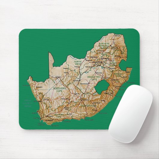 Tapis De Souris Carte Mousepad de l'Afrique du Sud (Avec souris)