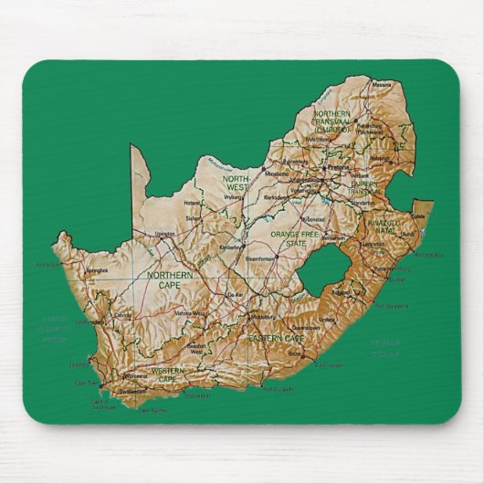 Tapis De Souris Carte Mousepad de l'Afrique du Sud (Devant)