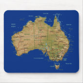 Tapis De Souris Carte Mousepad de l'Australie (Devant)