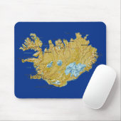 Tapis De Souris Carte Mousepad de l'Islande (Avec souris)