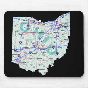 Tapis De Souris Carte Mousepad de l'Ohio