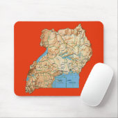 Tapis De Souris Carte Mousepad de l'Ouganda (Avec souris)