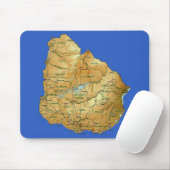 Tapis De Souris Carte Mousepad de l'Uruguay (Avec souris)