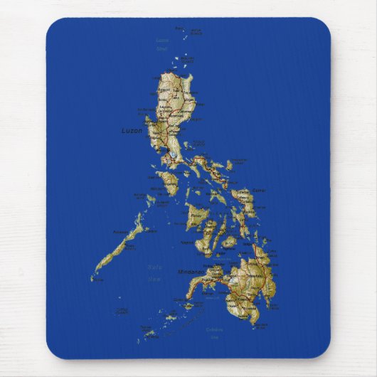 Tapis De Souris Carte Mousepad de Philippines (Devant)