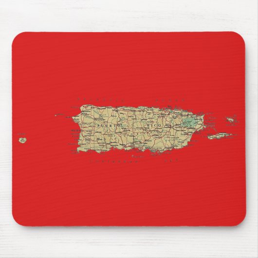 Tapis De Souris Carte Mousepad de Porto Rico (Devant)