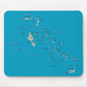 Tapis De Souris Carte Mousepad des Bahamas