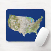 Tapis De Souris Carte Mousepad des Etats-Unis (Avec souris)