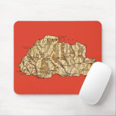 Tapis De Souris Carte Mousepad du Bhutan (Avec souris)