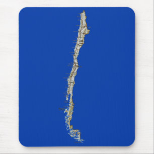 Tapis De Souris Carte Mousepad du Chili