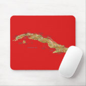Tapis De Souris Carte Mousepad du Cuba (Avec souris)