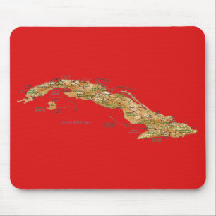 Tapis De Souris Carte Mousepad du Cuba