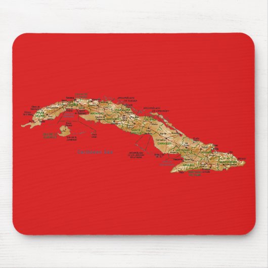 Tapis De Souris Carte Mousepad du Cuba (Devant)