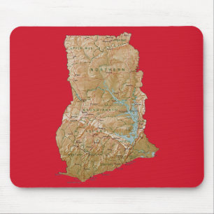Tapis De Souris Carte Mousepad du Ghana