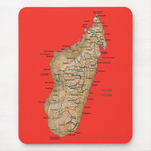 Tapis De Souris Carte Mousepad du Madagascar (Devant)
