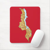 Tapis De Souris Carte Mousepad du Malawi (Avec souris)