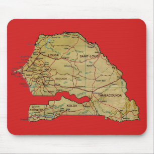 Tapis De Souris Carte Mousepad du Sénégal
