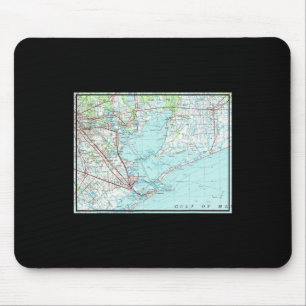 Tapis De Souris Carte nautique vintage Galveston Bay Tx (1975)