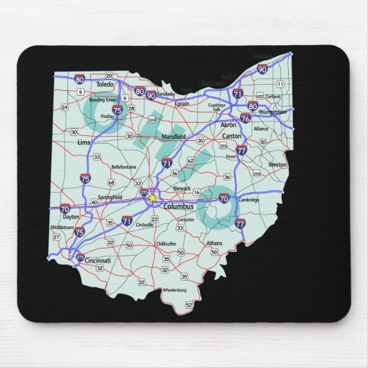 Tapis De Souris Carte Ohio Mousepad (Devant)