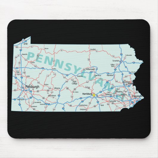 Tapis De Souris Carte Pennsylvanie Mousepad (Devant)