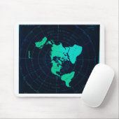 Tapis De Souris Carte plate de la terre (projection équidistante (Avec souris)