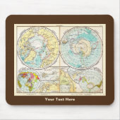 Tapis De Souris Carte polaire de langue allemande (Devant)