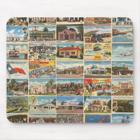 Tapis De Souris Carte postale ancienne du Texas Mousepad (Devant)