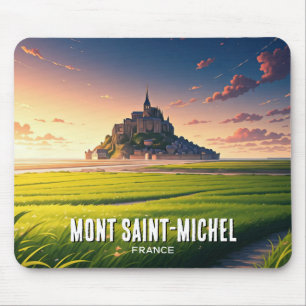 Tapis De Souris Carte postale coucher de soleil du Mont Saint-Mich