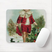 Tapis De Souris Carte postale victorienne de Noël dépeignant un (Avec souris)