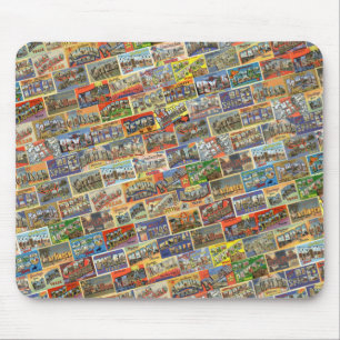 Tapis De Souris Carte postale vintage Mousepad du Texas