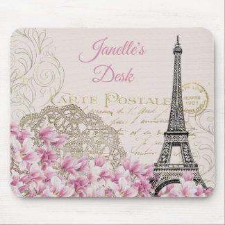 Tapis De Souris Carte postale vintage Tour Eiffel Paris