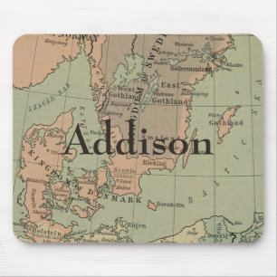 Tapis De Souris Carte précoce du Danemark et de la Suède