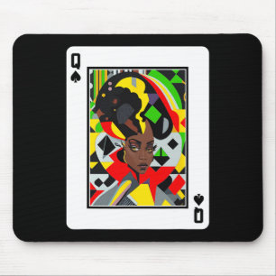 Tapis De Souris Carte Queen africaine Melanin Black Pride Blm June