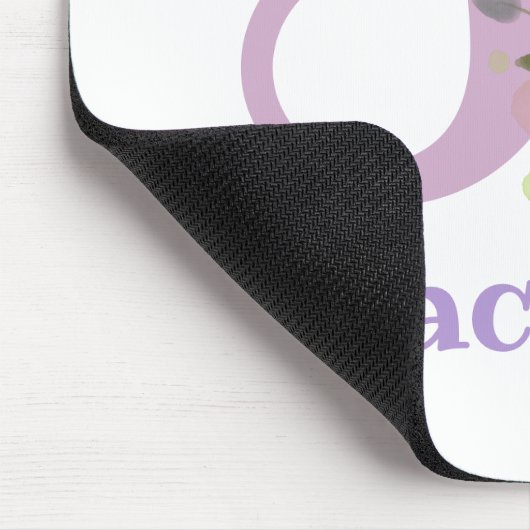 Tapis De Souris Carte Souris Initial Plus Nom & Fleurs Design (Coin)