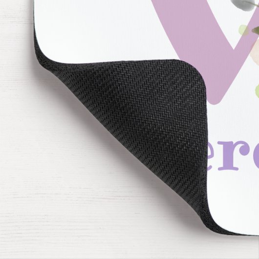 Tapis De Souris Carte Souris Initial Plus Nom & Fleurs Design (Coin)