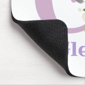 Tapis De Souris Carte Souris Initial Plus Nom & Fleurs Design (Coin)