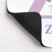 Tapis De Souris Carte Souris Initial Plus Nom & Fleurs Design (Coin)