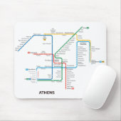 Tapis De Souris Carte souterraine Mousepad d'Athènes (Avec souris)