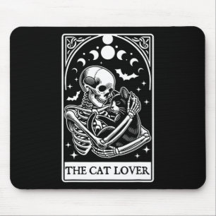 Tapis De Souris Carte Tarot Amoureux des chats Skeleton Et Cat Tar
