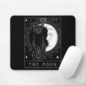 Tapis De Souris Carte Tarot Crescent Moon Et Cat Graphique (Avec souris)