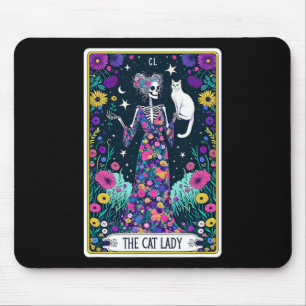 Tapis De Souris Carte Tarot Lady Chat Skeleton Mothers Day Chat L