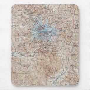 Tapis De Souris Carte topographique vintage Washington du mont