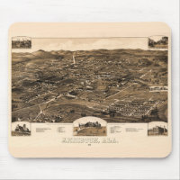 Carte vintage d'Anniston, Alabama (1887)