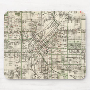 Tapis De Souris Carte vintage de Denver le Colorado (1920)