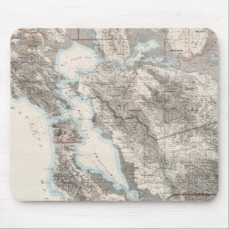 Tapis De Souris Carte vintage de la Baie de San Franciso (1873)