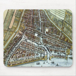 Tapis De Souris Carte vintage de Rotterdam Pays-Bas (1649)