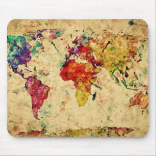 Tapis De Souris Carte vintage du monde