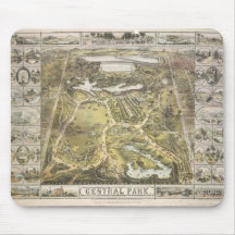 Carte vintage du parc central de New York, 1863