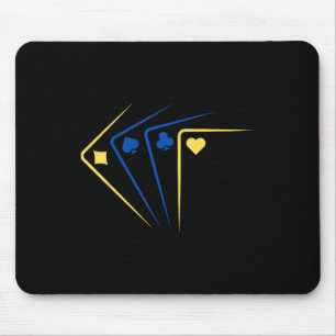 Tapis De Souris Cartes à jouer ukrainiennes As drapeau solidarité
