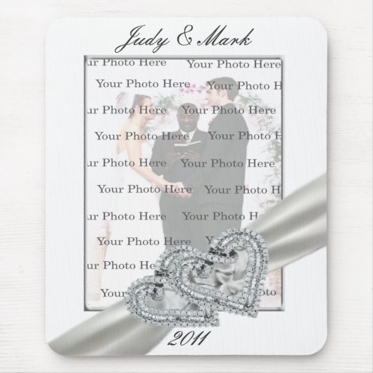 Tapis De Souris Cartes de souris Mariage blanc Coeur (Devant)