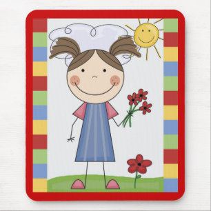 Tapis De Souris Cartes et Cadeaux pour Enfants à Figurines Bâtons